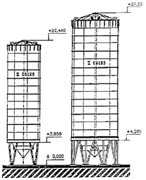 Szkic silosu emaliowanego